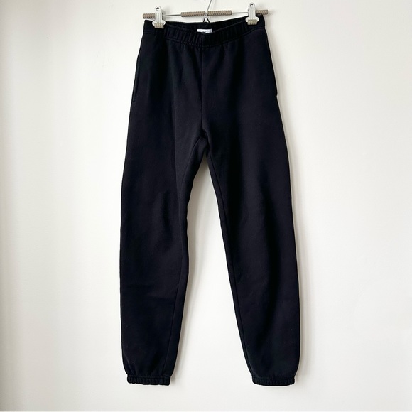 ARITZIA | TNA COZY FLEECE BOYFRIEND BASIC SWEATPANTS SOFT (BLACK) TALL - Picture 1 of 12